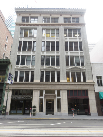 the facade of the Hind Building at 230 California in San Francisco